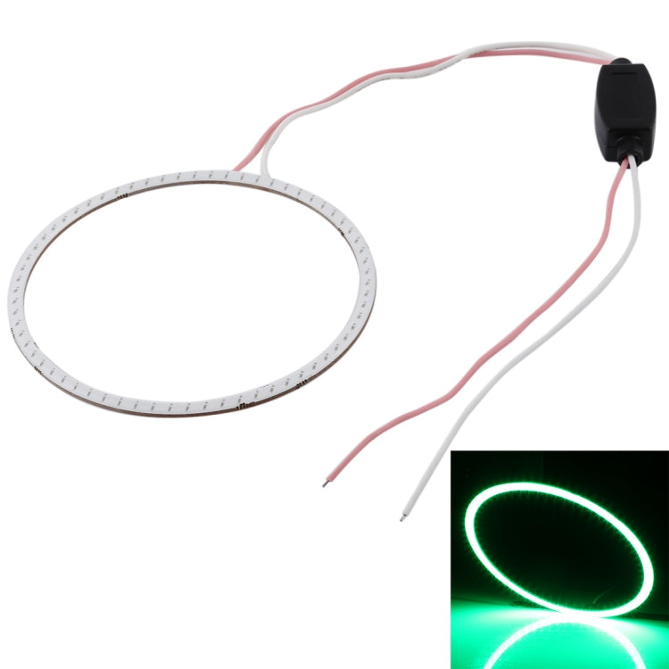 90mm 5W 180LM Angel Eyes Circles Car Headlight COB LED Lights for Vehicles, DC 12-24V (Green Light) - free shipping - PMC TechLife - Order now!