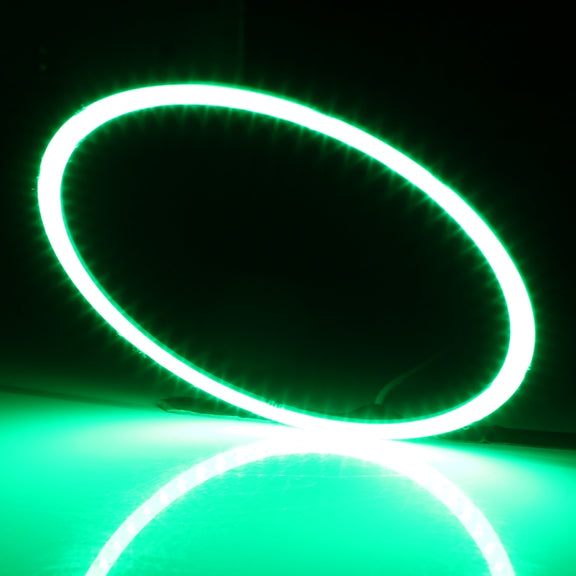 90mm 5W 180LM Angel Eyes Circles Car Headlight COB LED Lights for Vehicles, DC 12-24V (Green Light)