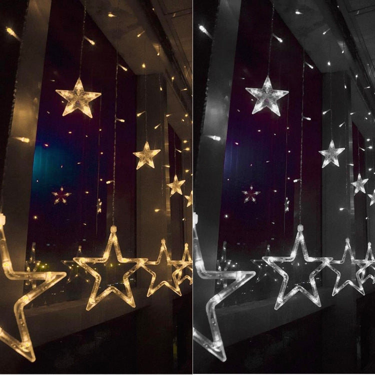 8-Mode Colorful 10 Stars Style Light Christmas Decorative Icicles Strip Light, EU Plug