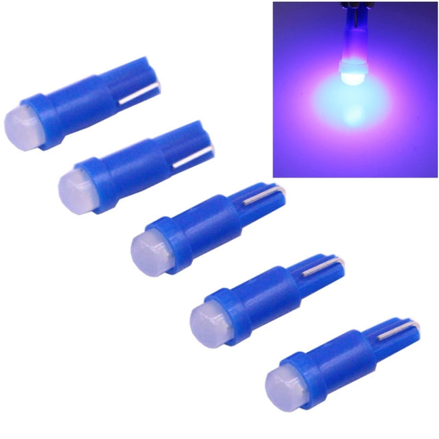 5 PCS T5 0.5W 20LM Blue Light 1 LED COB LED Instrument Light Bulb Dashboard Light for Vehicles, DC 12V(Blue)