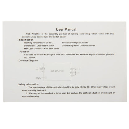 24A RGB Amplifier for LED Light, DC 12V-24V Input(Silver) - LED Controller by PMC Jewellery | Online Shopping South Africa | PMC Jewellery | Buy Now Pay Later Mobicred