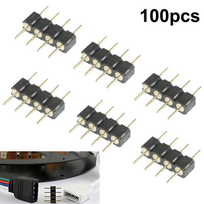 4 Pin Male Connector for RGB LED SMD Strip Light (100pcs in one packaging, the price is for 100pcs) - Connector & Plug by PMC TechLife | Online Shopping South Africa | PMC TechLife