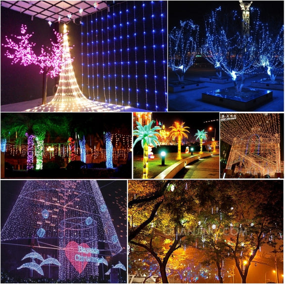30m Water-resistant IP44 String Decoration Light, For Christmas Party, 300 LED, Warm White Light  with 8 Functions Controller, 220-240V, EU Plug