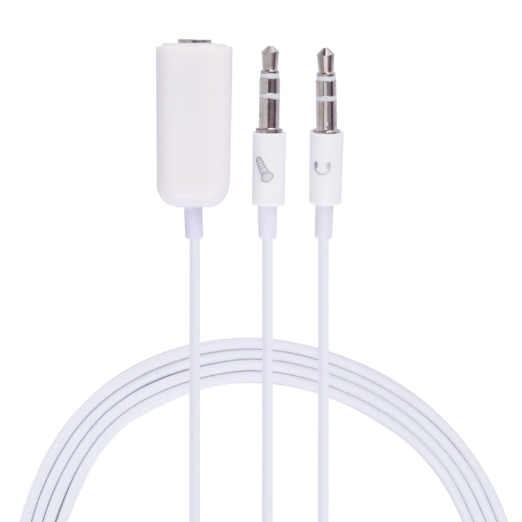 3.5mm Female to 3.5mm Male Microphone Jack + 3.5mm Male Earphone Jack Adapter Cable for Apple Computer, Length: 78cm(White) - free shipping - PMC Jewellery - Order now!