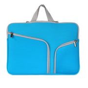 Double Pocket Zip Handbag Laptop Bag for Macbook Air 11.6 inch(Dark Blue)