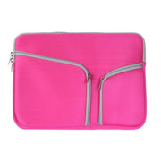 Double Pocket Zip Handbag Laptop Bag for Macbook Air 13 inch(Magenta)