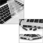 ENKAY for Macbook Air 13.3 inch (US Version) / A1369 / A1466 Hat-Prince 3 in 1 Frosted Hard Shell Plastic Protective Case with Keyboard Guard & Port Dust Plug(Black)