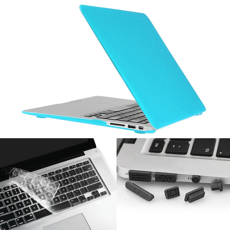 ENKAY for Macbook Air 13.3 inch (US Version) / A1369 / A1466 Hat-Prince 3 in 1 Frosted Hard Shell Plastic Protective Case with Keyboard Guard & Port Dust Plug(Blue) - free shipping - PMC Jewellery - Order now!