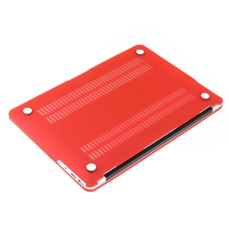 ENKAY for Macbook Air 13.3 inch (US Version) / A1369 / A1466 Hat-Prince 3 in 1 Frosted Hard Shell Plastic Protective Case with Keyboard Guard & Port Dust Plug(Red)