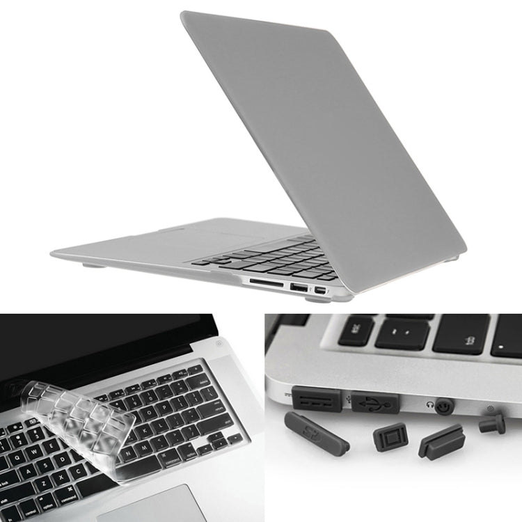 ENKAY for Macbook Air 13.3 inch (US Version) / A1369 / A1466 Hat-Prince 3 in 1 Frosted Hard Shell Plastic Protective Case with Keyboard Guard & Port Dust Plug(Silver) - free shipping - PMC Jewellery - Order now!