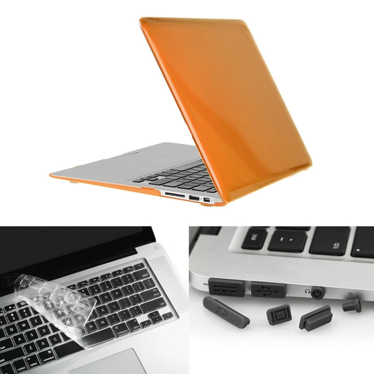 ENKAY for Macbook Air 11.6 inch (US Version) / A1370 / A1465 Hat-Prince 3 in 1 Crystal Hard Shell Plastic Protective Case with Keyboard Guard & Port Dust Plug(Orange) - free shipping - PMC Jewellery - Order now!