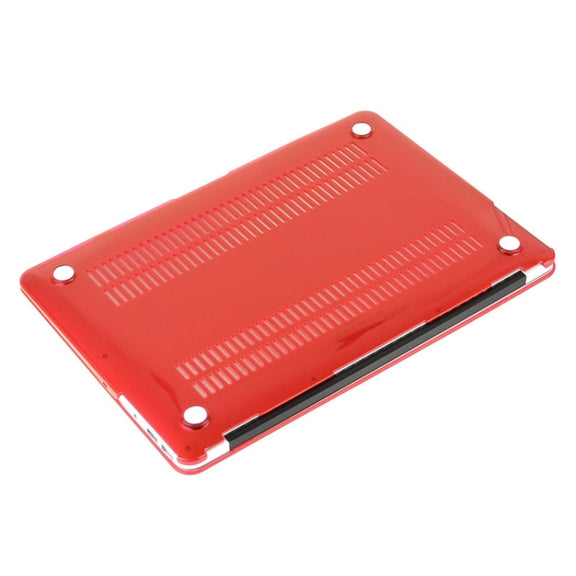 ENKAY for Macbook Air 11.6 inch (US Version) / A1370 / A1465 Hat-Prince 3 in 1 Crystal Hard Shell Plastic Protective Case with Keyboard Guard & Port Dust Plug(Red)
