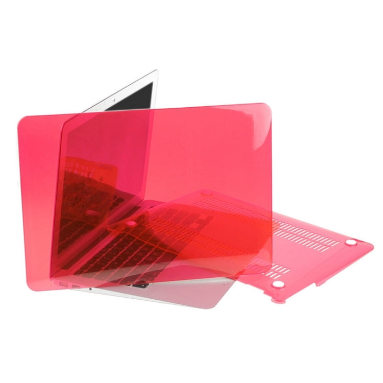 ENKAY for Macbook Air 11.6 inch (US Version) / A1370 / A1465 Hat-Prince 3 in 1 Crystal Hard Shell Plastic Protective Case with Keyboard Guard & Port Dust Plug(Red)