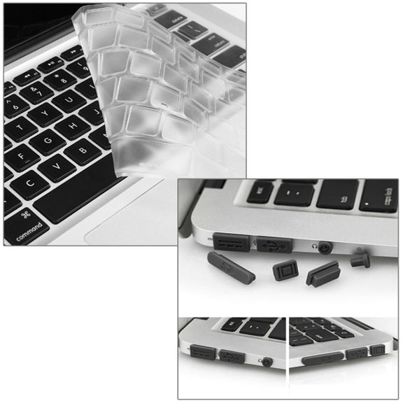 ENKAY for Macbook Air 13.3 inch (US Version) / A1369 / A1466 Hat-Prince 3 in 1 Crystal Hard Shell Plastic Protective Case with Keyboard Guard & Port Dust Plug(Green)