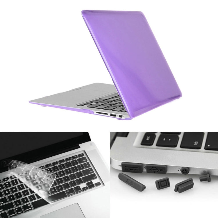 ENKAY for Macbook Air 13.3 inch (US Version) / A1369 / A1466 Hat-Prince 3 in 1 Crystal Hard Shell Plastic Protective Case with Keyboard Guard & Port Dust Plug(Purple) - free shipping - PMC Jewellery - Order now!
