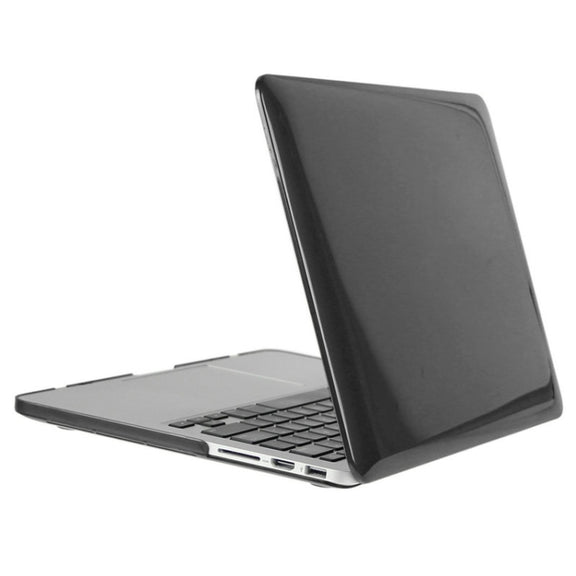 ENKAY for Macbook Pro Retina 13.3 inch (US Version) / A1425 / A1502 Hat-Prince 3 in 1 Crystal Hard Shell Plastic Protective Case with Keyboard Guard & Port Dust Plug(Black)