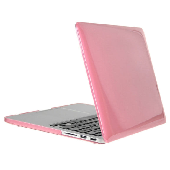 ENKAY for Macbook Pro Retina 13.3 inch (US Version) / A1425 / A1502 Hat-Prince 3 in 1 Crystal Hard Shell Plastic Protective Case with Keyboard Guard & Port Dust Plug(Pink)