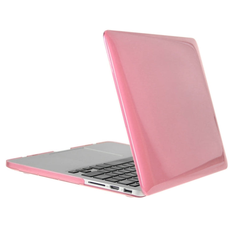 ENKAY for Macbook Pro Retina 13.3 inch (US Version) / A1425 / A1502 Hat-Prince 3 in 1 Crystal Hard Shell Plastic Protective Case with Keyboard Guard & Port Dust Plug(Pink)