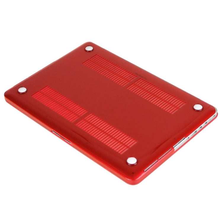 ENKAY for Macbook Pro Retina 13.3 inch (US Version) / A1425 / A1502 Hat-Prince 3 in 1 Crystal Hard Shell Plastic Protective Case with Keyboard Guard & Port Dust Plug(Red)