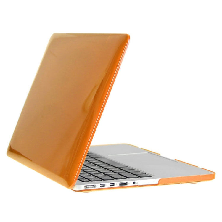ENKAY for Macbook Pro Retina 15.4 inch (US Version) / A1398 Hat-Prince 3 in 1 Crystal Hard Shell Plastic Protective Case with Keyboard Guard & Port Dust Plug(Orange)