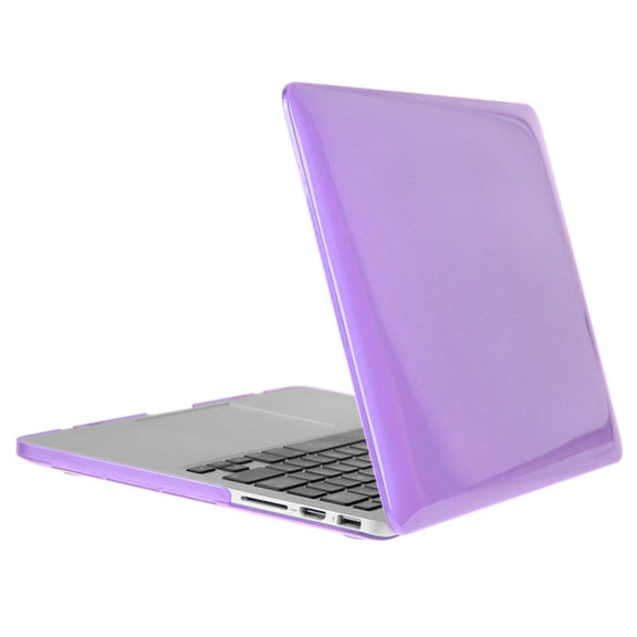ENKAY for Macbook Pro Retina 15.4 inch (US Version) / A1398 Hat-Prince 3 in 1 Crystal Hard Shell Plastic Protective Case with Keyboard Guard & Port Dust Plug(Purple)