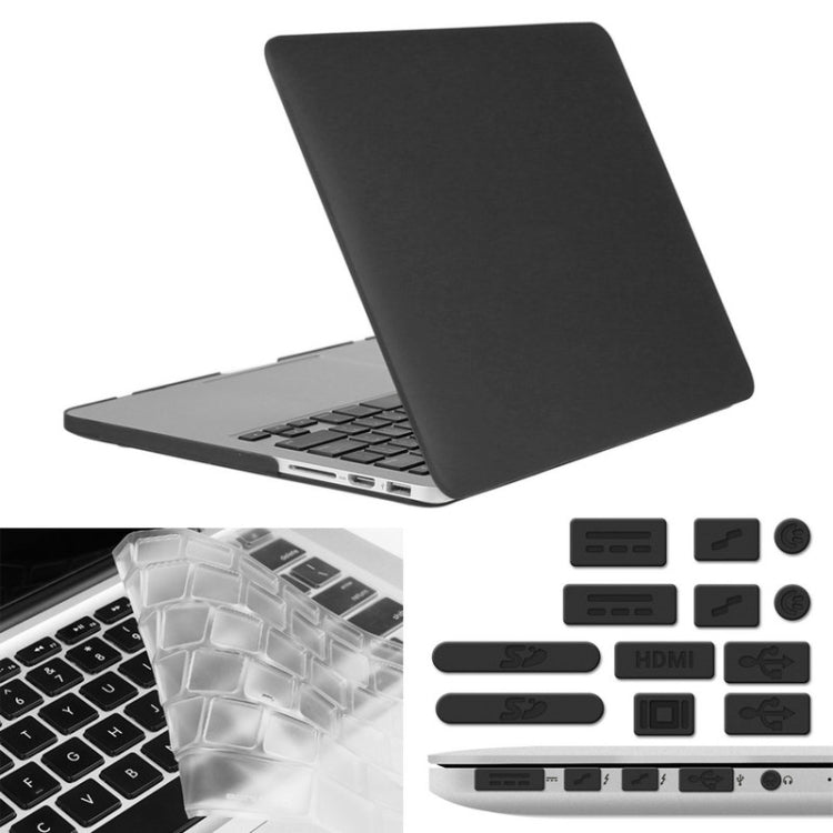 ENKAY for Macbook Pro Retina 13.3 inch (US Version) / A1425 / A1502 Hat-Prince 3 in 1 Frosted Hard Shell Plastic Protective Case with Keyboard Guard & Port Dust Plug(Black) - free shipping - PMC Jewellery - Order now!