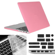 ENKAY for Macbook Pro Retina 13.3 inch (US Version) / A1425 / A1502 Hat-Prince 3 in 1 Frosted Hard Shell Plastic Protective Case with Keyboard Guard & Port Dust Plug(Pink)