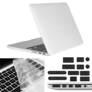 ENKAY for Macbook Pro Retina 15.4 inch (US Version) / A1398 Hat-Prince 3 in 1 Frosted Hard Shell Plastic Protective Case with Keyboard Guard & Port Dust Plug(White)