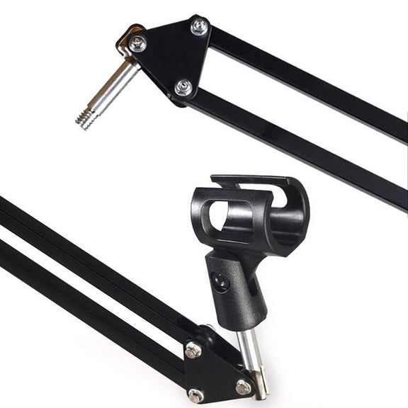 NB-35 Adjustable Table Mount Recording Microphone Suspension Arm Stand Clip Holder, For Studio Recording, Live Broadcast, Live Show, KTV, etc.(Black)