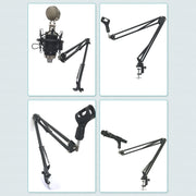 NB-35 Adjustable Table Mount Recording Microphone Suspension Arm Stand Clip Holder, For Studio Recording, Live Broadcast, Live Show, KTV, etc.(Black)