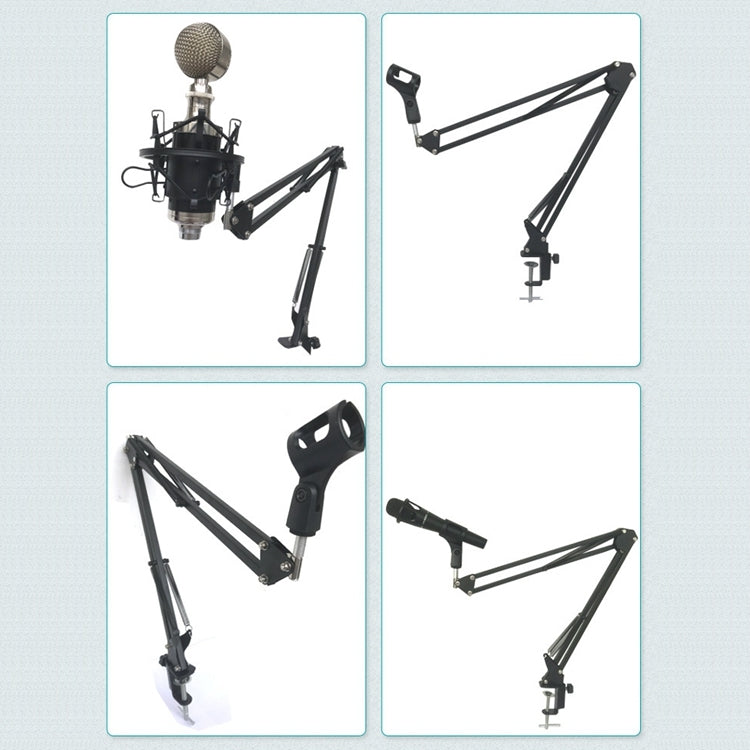 NB-35 Adjustable Table Mount Recording Microphone Suspension Arm Stand Clip Holder, For Studio Recording, Live Broadcast, Live Show, KTV, etc.(Black)