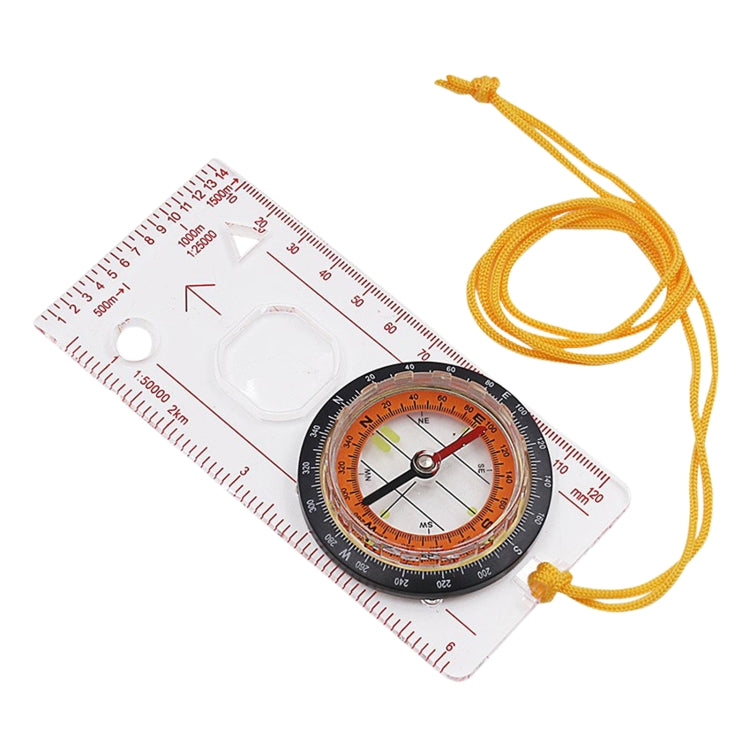 2 in 1 Compass with Map Measuring Ruler Lanyard Emergency Survival Tool(Transparent) - Hiking Meter by PMC TechLife | Online Shopping South Africa | PMC TechLife | Buy Now Pay Later Mobicred