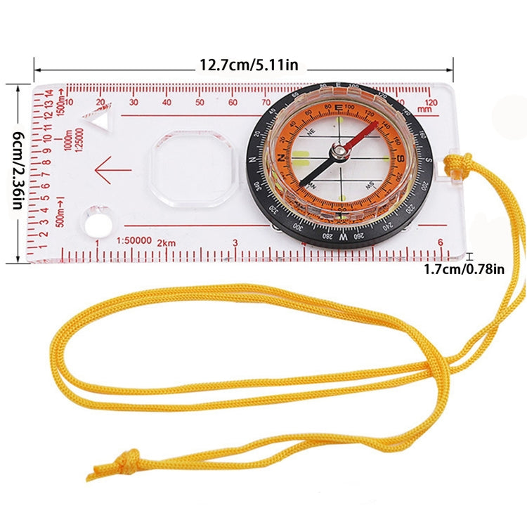 2 in 1 Compass with Map Measuring Ruler Lanyard Emergency Survival Tool(Transparent) - Hiking Meter by PMC TechLife | Online Shopping South Africa | PMC TechLife | Buy Now Pay Later Mobicred