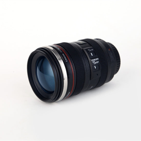 400ML Camera Lens Cup Mug Caniam EF 24-105mm F4 Filter Cup for Coffee Milk Water as Gift(Black)