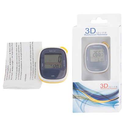 3D All Dimensional Multifunction Digital Electronic Pedometer Step Counter(Yellow) - Pedometer by PMC Jewellery | Online Shopping South Africa | PMC Jewellery | Buy Now Pay Later Mobicred
