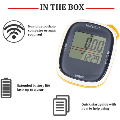 3D All Dimensional Multifunction Digital Electronic Pedometer Step Counter(Yellow) - Pedometer by PMC Jewellery | Online Shopping South Africa | PMC Jewellery | Buy Now Pay Later Mobicred
