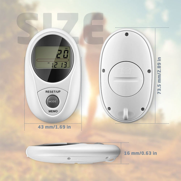 3D All Dimensional Waterproof Multifunction Digital Electronic Pedometer Step Counter(White) - Pedometer by PMC Jewellery | Online Shopping South Africa | PMC Jewellery | Buy Now Pay Later Mobicred