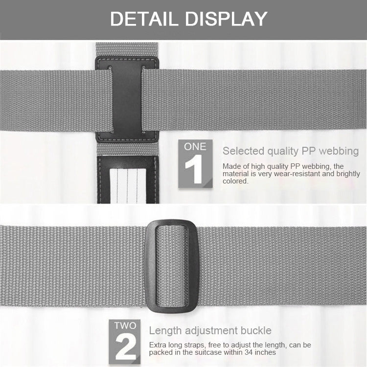 Luggage Strap Cross Belt Adjustable Packing Band Belt Strap with Password Lock for Luggage Travel Suitcase(Grey)