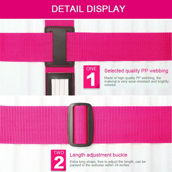 Luggage Strap Cross Belt Adjustable Packing Band Belt Strap with Password Lock for Luggage Travel Suitcase(Rose Red)