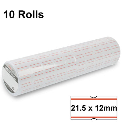 High Quality Handheld ink Price Labeller Paper, Labels Specifications: 21.5mm x 12mm, No. 3210 (10 Rolls in one packing, the price is for 10 Rolls)(White)