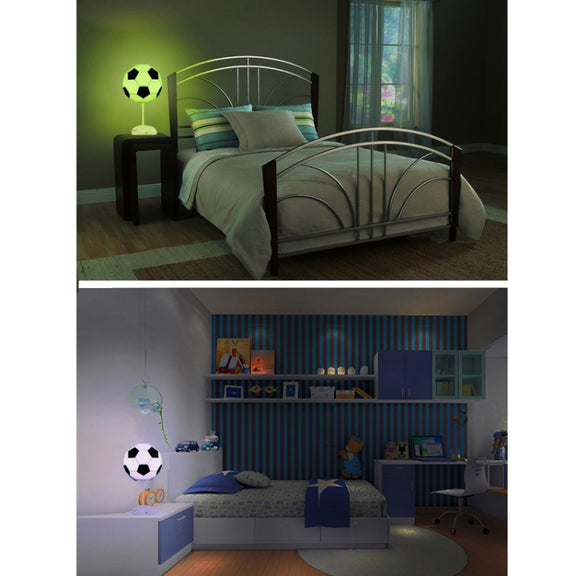 DIY Football Lamp, USB Handmade Charm Night Light / Desk Lamp Colorful Bedside Lamp(White)