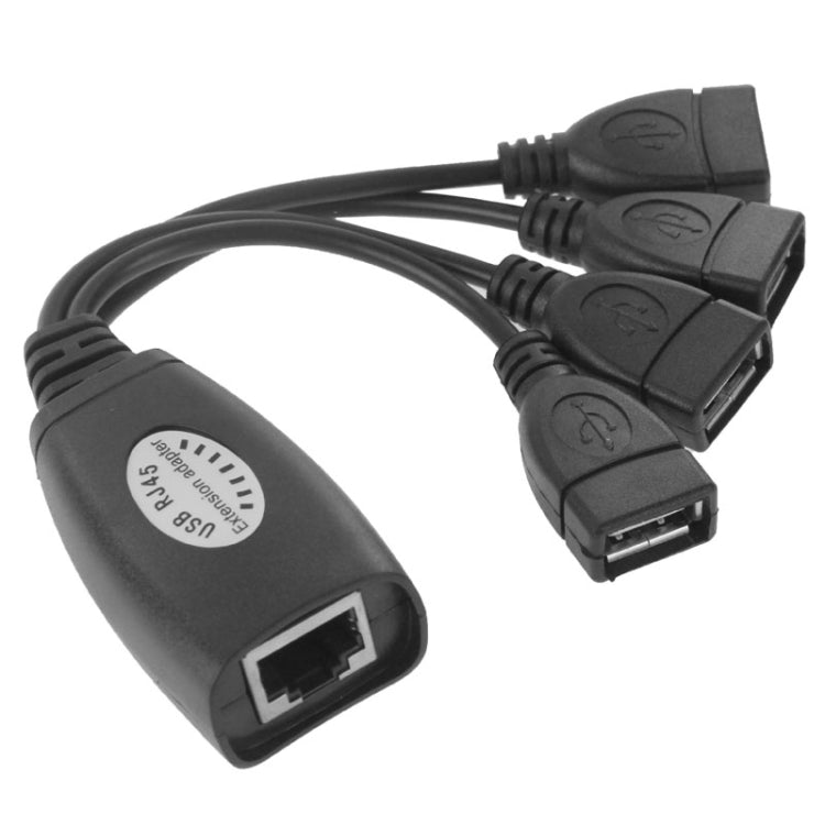 USB 2.0 CAT5 / CAT5E / CAT6 RJ45 to 4 USB Ethernet Extender LAN Extension Cable Repeater Adapter - Lan Cable and Tools by PMC Jewellery | Online Shopping South Africa | PMC Jewellery | Buy Now Pay Later Mobicred
