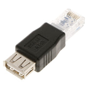 RJ45 Male to USB AF Adapter(Black)