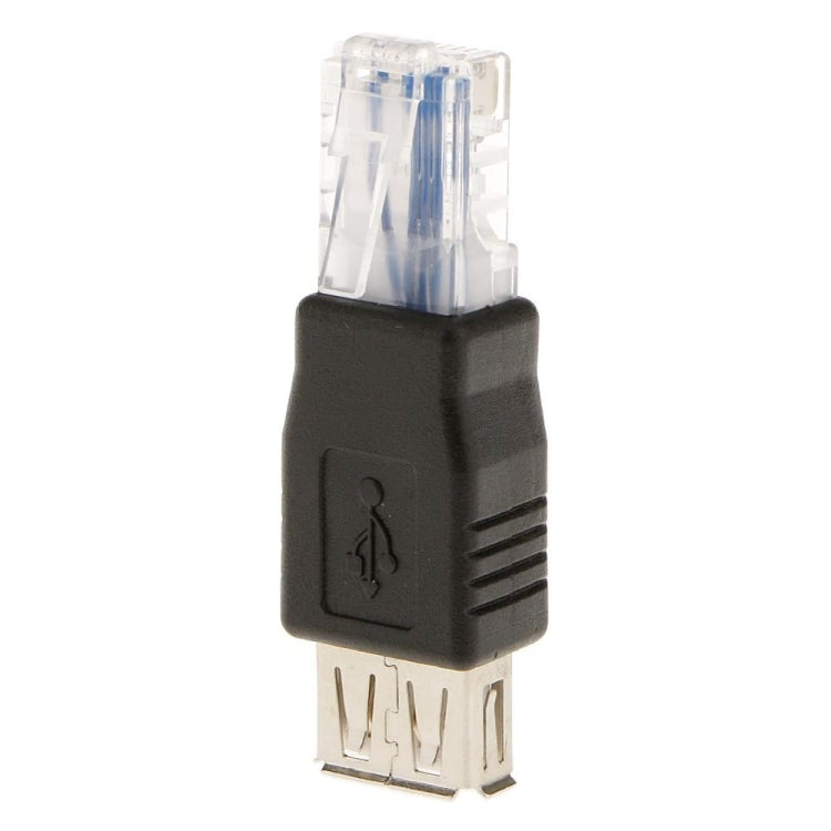RJ45 Male to USB AF Adapter(Black)