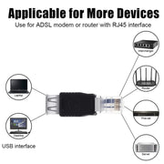 RJ45 Male to USB AF Adapter(Black)