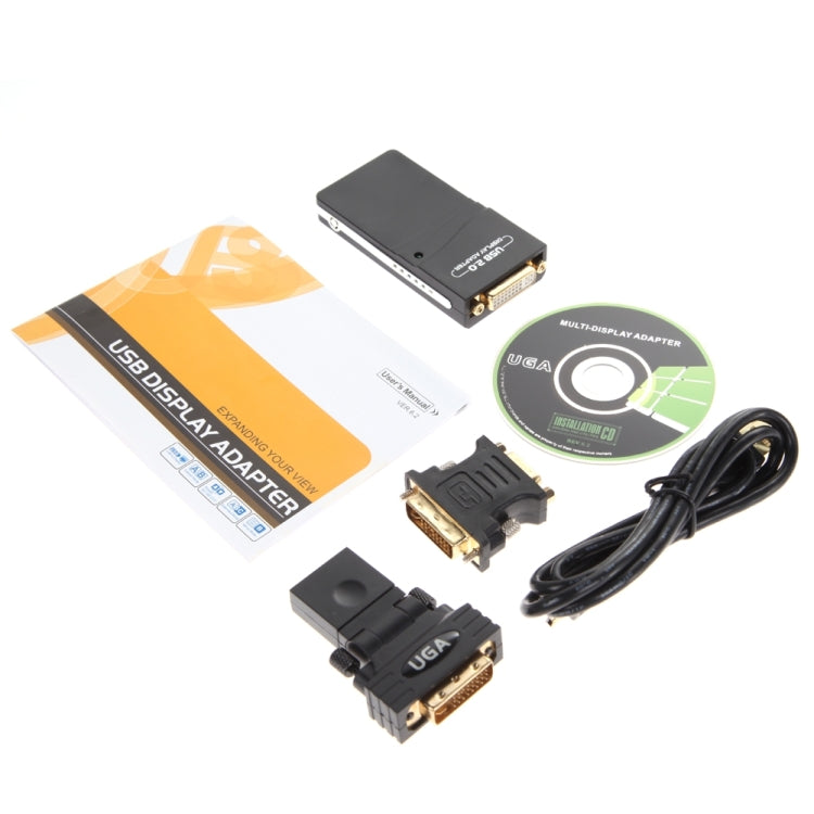 USB 2.0 to VGA, DVI, HDMI Adapter , Resolution: 1920*1080(Black) - Adapter by PMC Jewellery | Online Shopping South Africa | PMC Jewellery | Buy Now Pay Later Mobicred