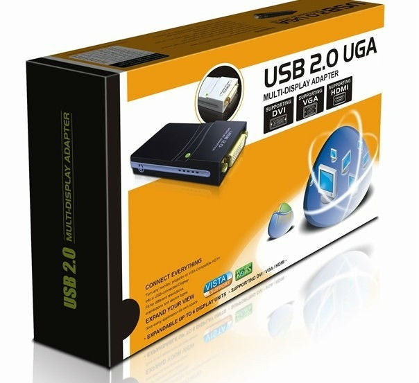 USB 2.0 to VGA, DVI, HDMI Adapter , Resolution: 1920*1080(Black) - Adapter by PMC Jewellery | Online Shopping South Africa | PMC Jewellery | Buy Now Pay Later Mobicred