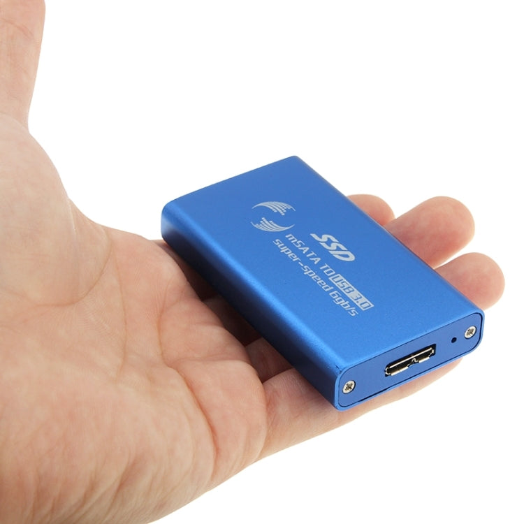 6gb/s mSATA Solid State Disk SSD to USB 3.0 Hard Disk Case(Blue) - HDD Enclosure by PMC Jewellery | Online Shopping South Africa | PMC Jewellery | Buy Now Pay Later Mobicred