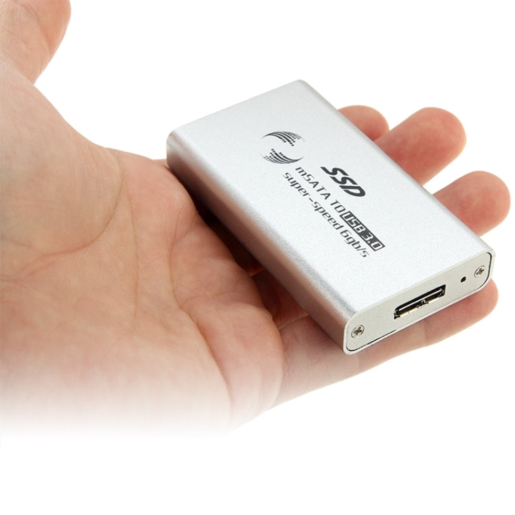 6gb/s mSATA Solid State Disk SSD to USB 3.0 Hard Disk Case(Silver) - HDD Enclosure by PMC Jewellery | Online Shopping South Africa | PMC Jewellery | Buy Now Pay Later Mobicred