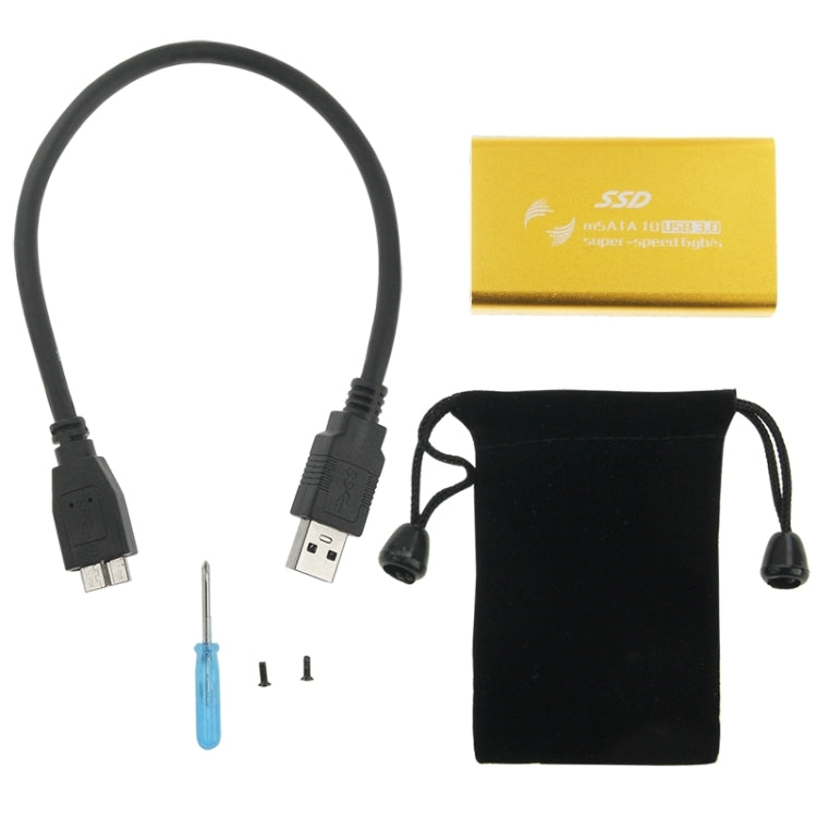 6gb/s mSATA Solid State Disk SSD to USB 3.0 Hard Disk Case(Gold) - HDD Enclosure by PMC Jewellery | Online Shopping South Africa | PMC Jewellery | Buy Now Pay Later Mobicred